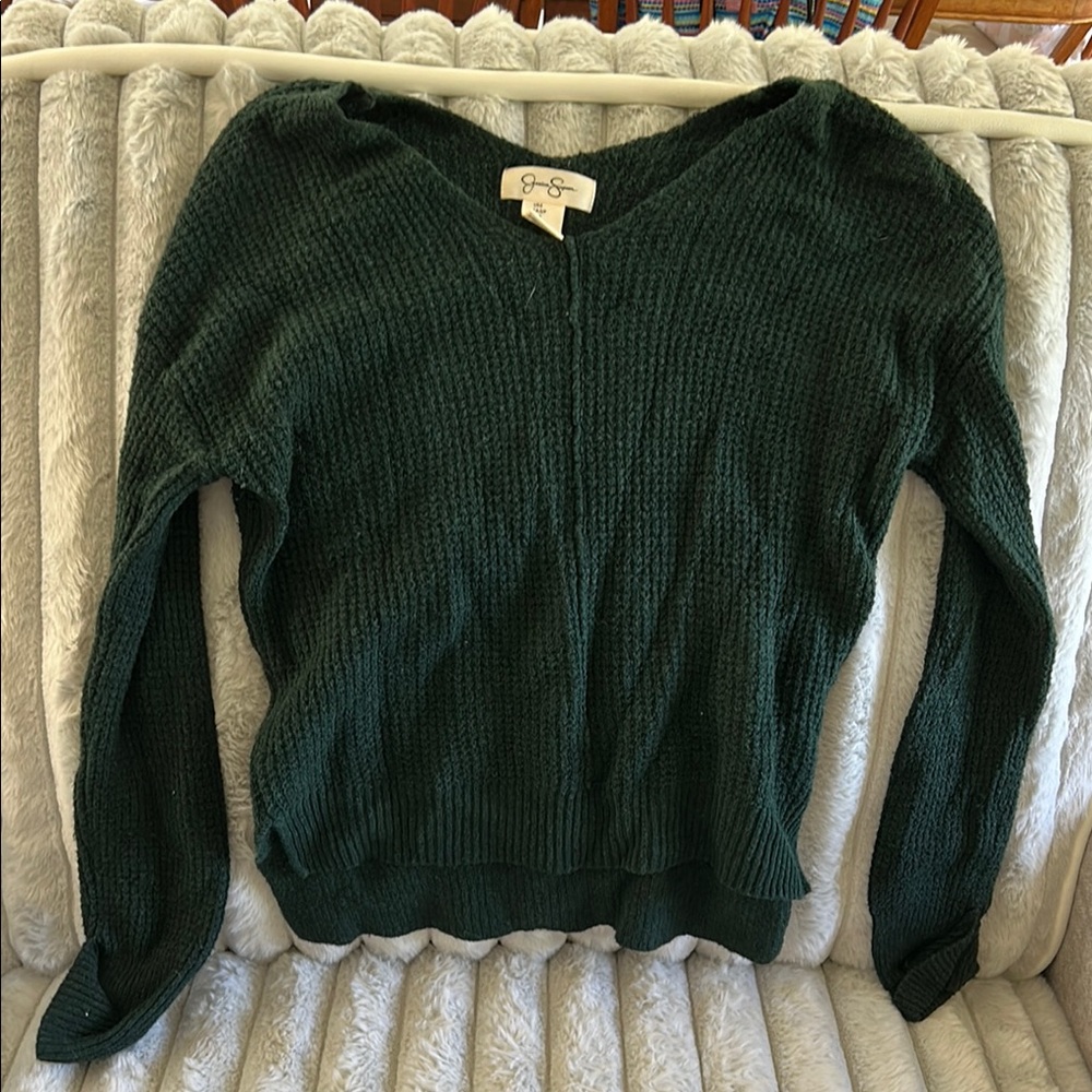 Jessica Simpson Forest Green V-Neck Sweater